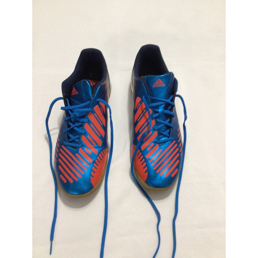 Adidas Men's Indoor Soccer Futsal Shoes Size 13 Blue Orange Gum Sole V52119